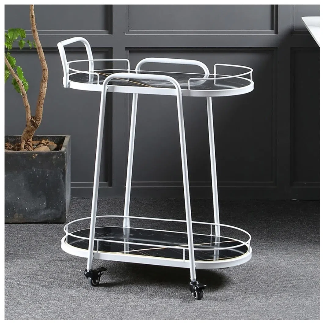 Carrello di Servizio Carrello Bar Carrello Da Portata Carrello Da Portata Cucina Struttura In Metallo Bar Carrelli Da Portata Ruote Con Freno Carrello Salvaspazio(C,2-Tier)